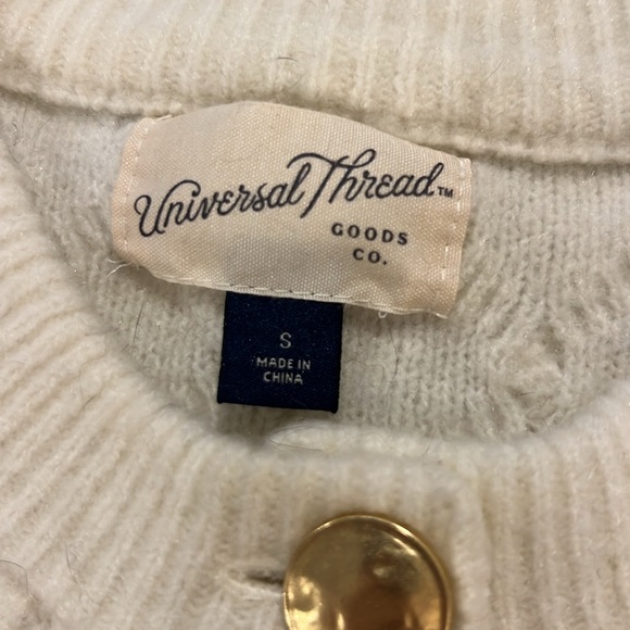 Universal Thread Ivory and Navy Striped Cardigan - Picture 3 of 4